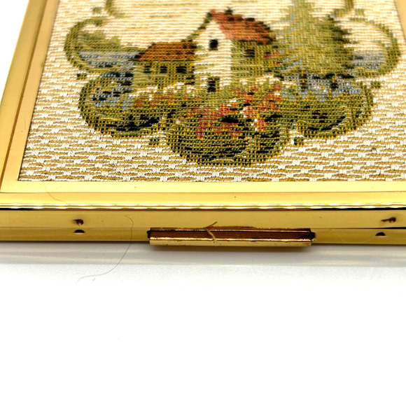 Vintage Elgin American Powder Box Country Scene Dust Bag Original Box - Picture 4 of 14